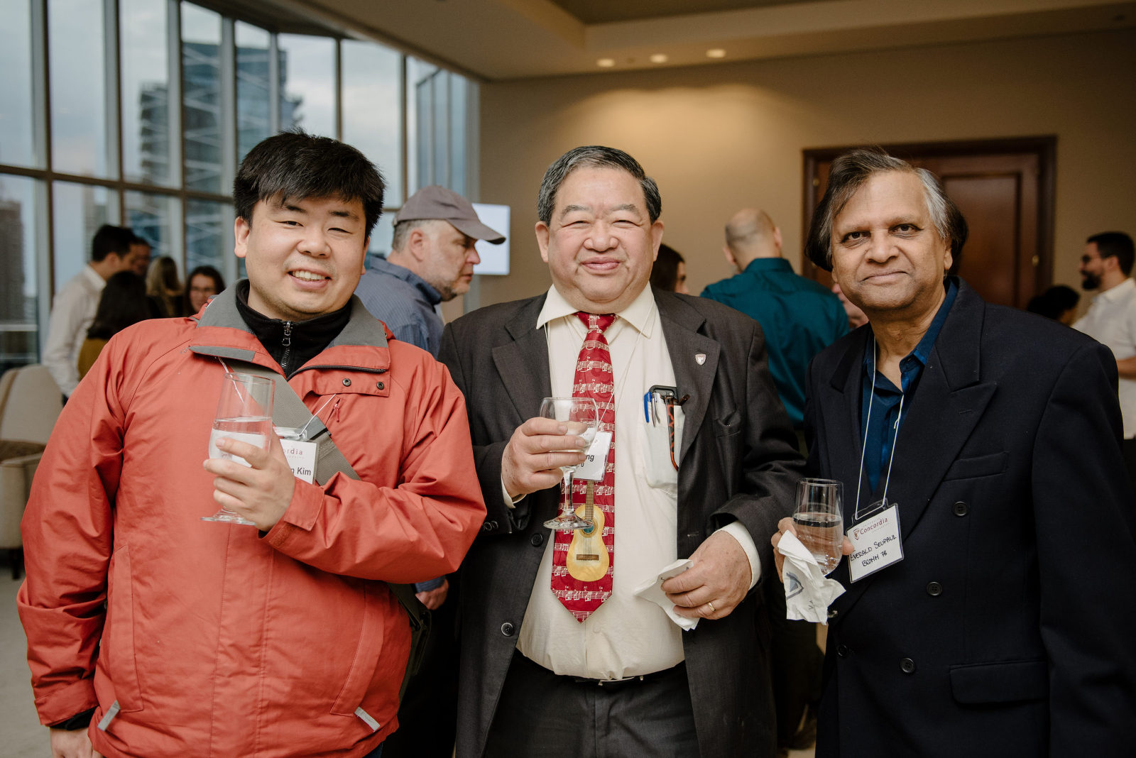 Colleagues from Concordia University gather at a corporate event in Toronto